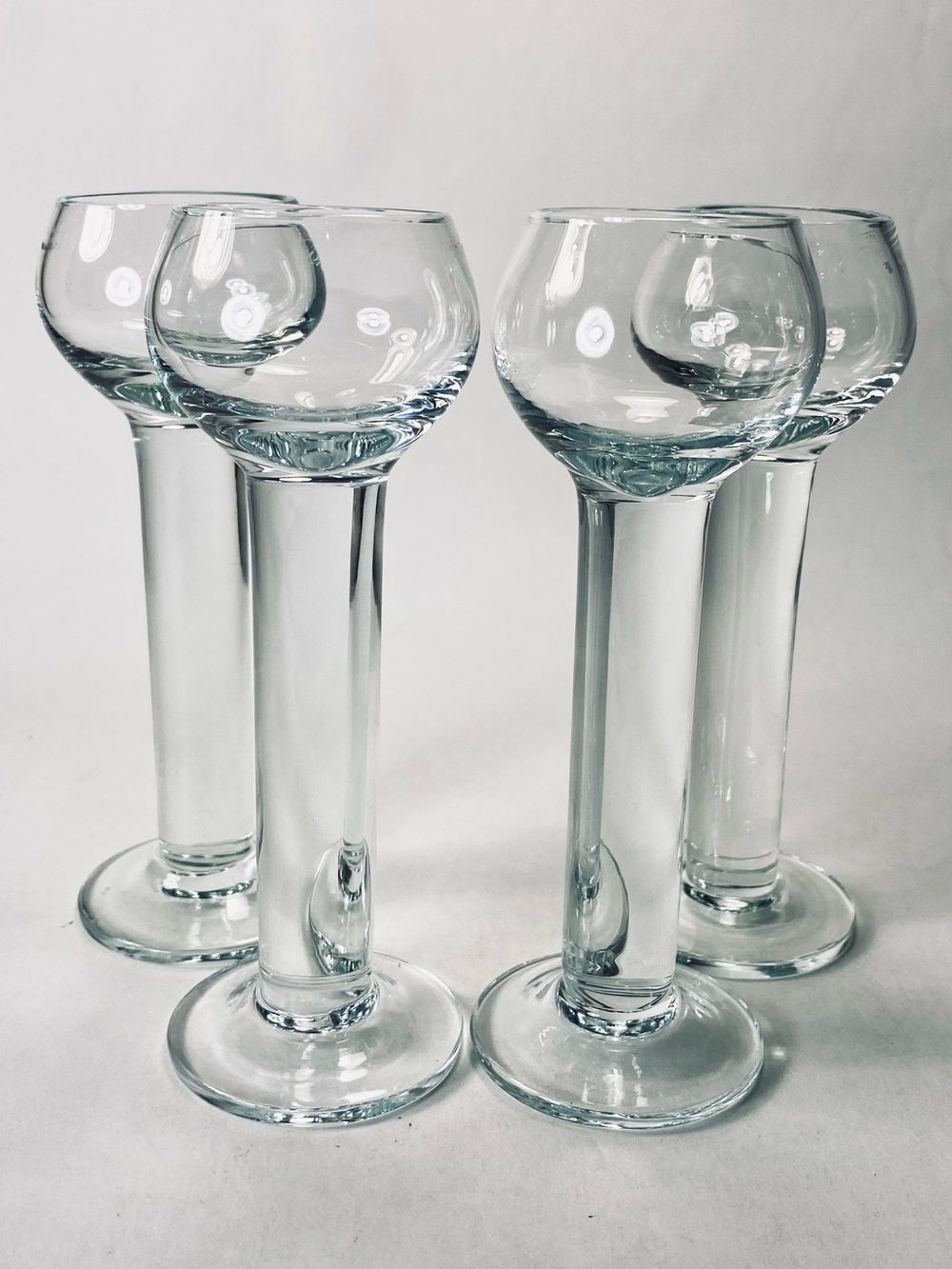 Set 4 Norwegian Linie Aquavit MCM Mid Century Modern Clear Glass Shot Glasses